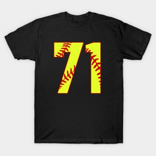 Fastpitch Softball Number 71 #71 Softball Shirt Jersey Uniform Favorite Player Biggest Fan T-Shirt